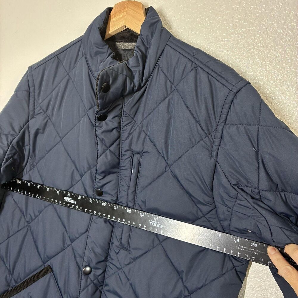 J.Crew Jacket Mens Small Navy Quilted Full Zip Stand Collar Pockets Insulated - Picture 11 of 16